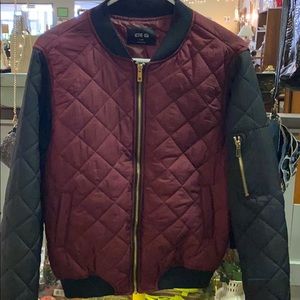 Maroon bomber jacket